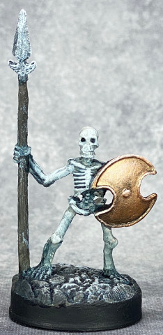 Skeletal Spearman with Brigh Bronze metals, front view