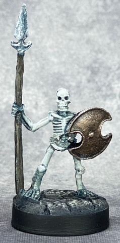 Skeletal Spearman with Scorched Metal metals, front view