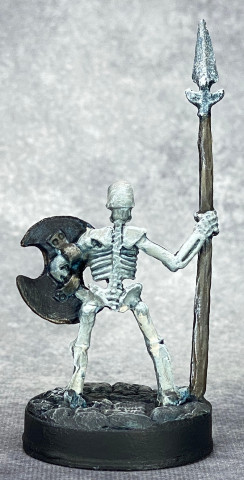 Skeletal Spearman with Scorched Metal metals, rear view